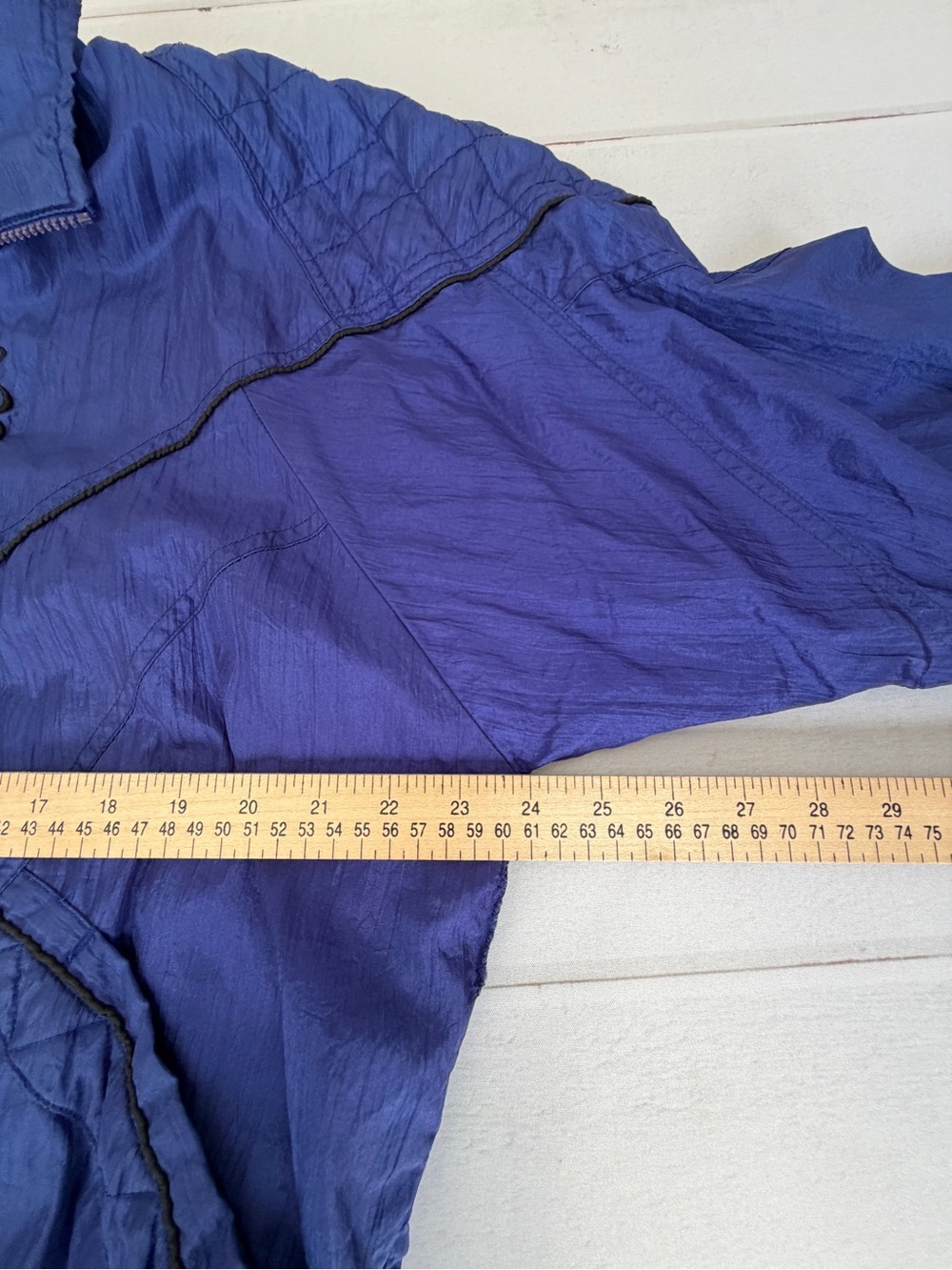 Wilson Vintage 90s Y2K Blue Nylon Windbreaker Bomber Jacket Embroidered XL - Picture 9 of 10